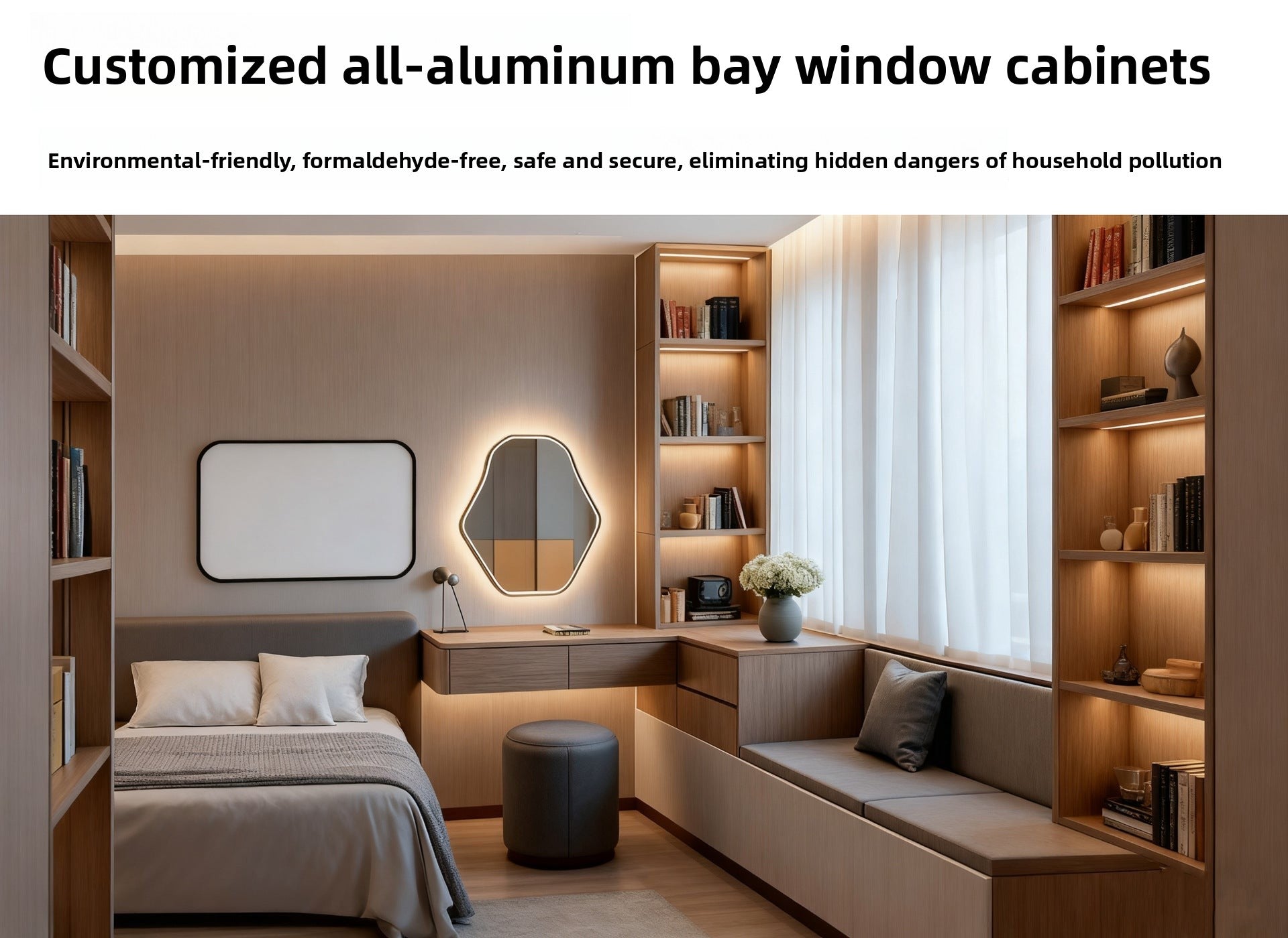 Custom Aluminum Alloy TV Cabinet Combination Wall Cabinet Modern Simple Storage Bookcase Wine Cabinet Integrated Wall-Mounted Living Room