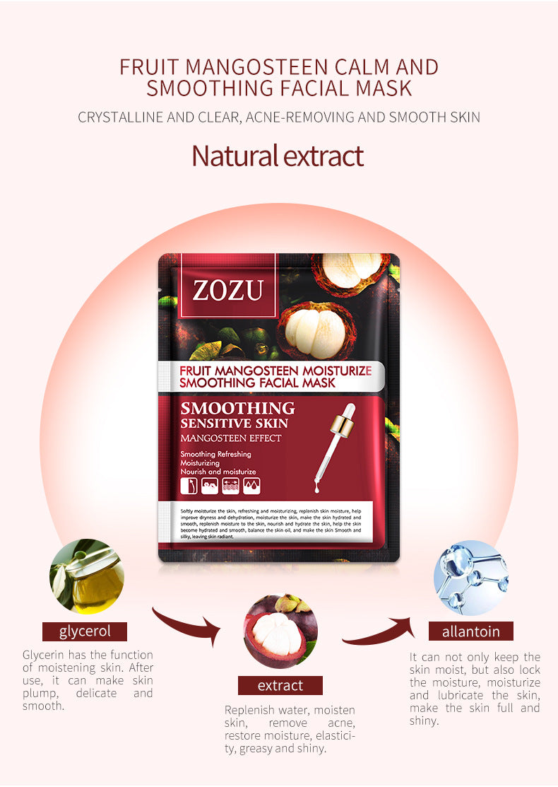 Cross-border Plant and Fruit Face Mask25g  Red Pomegranate Mango Oligopeptide Moisturizing Mask Export Manufacturer Wholesale