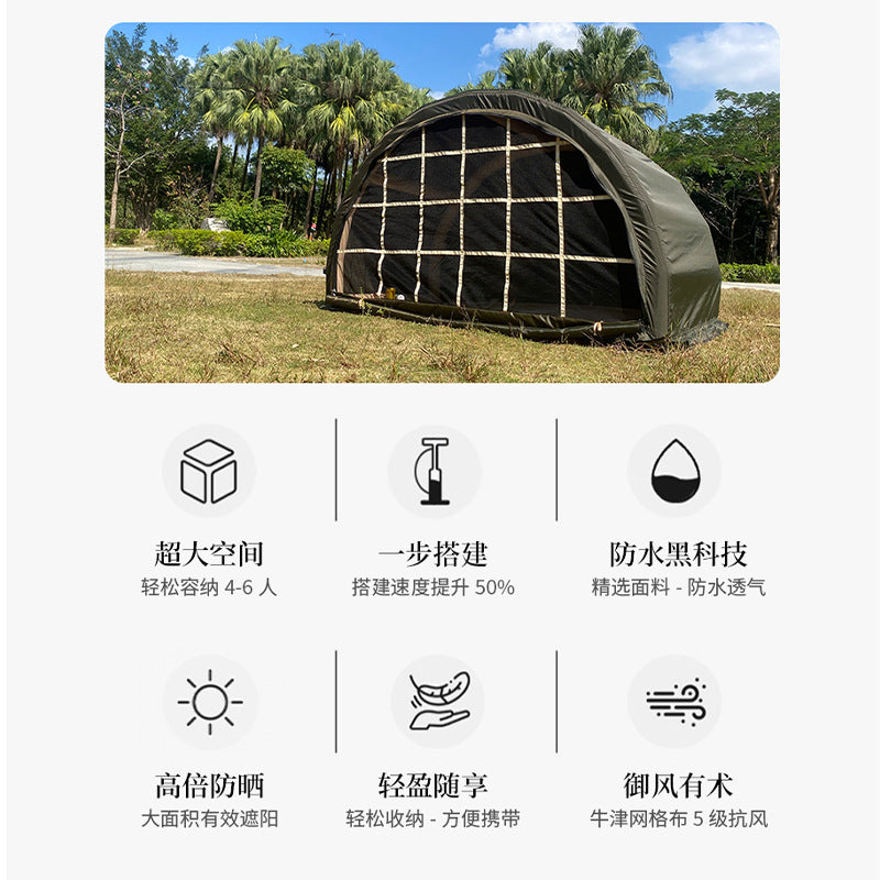 New Product Outdoor Camping Inflatable Tent Sunshade Sun Protection Rainproof Travel Car Roof Tent Semi-Circular Tent