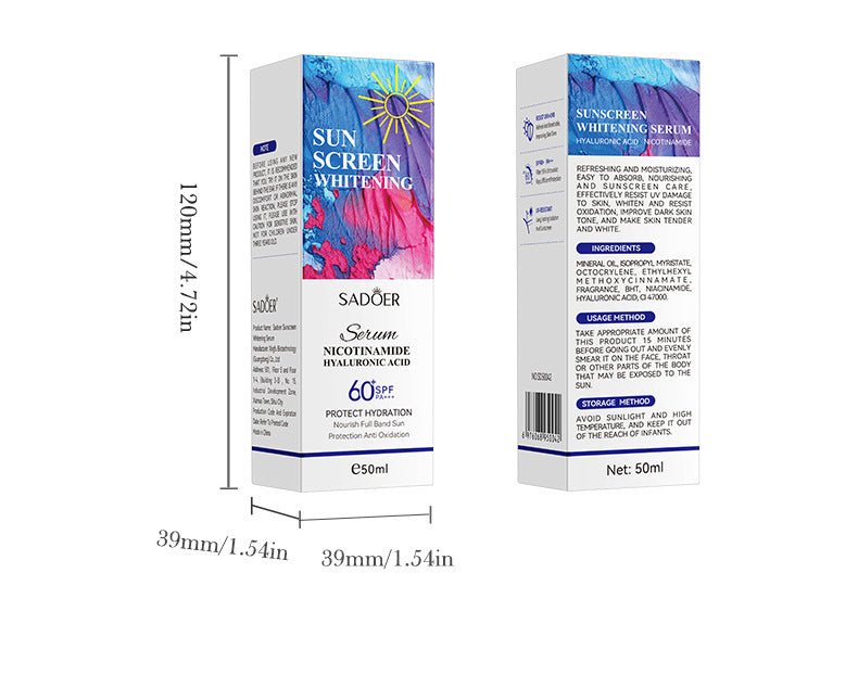 Sunscreen Whitening Essence50mlSADOER Refreshing and Non-Greasy Sunscreen Essence Cross-Border Wholesale