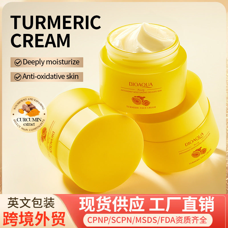 BIOAOUA Turmeric Antioxidant Moisturizing Cream Moisturizing skin nourishing cream  foreign trade wholesale