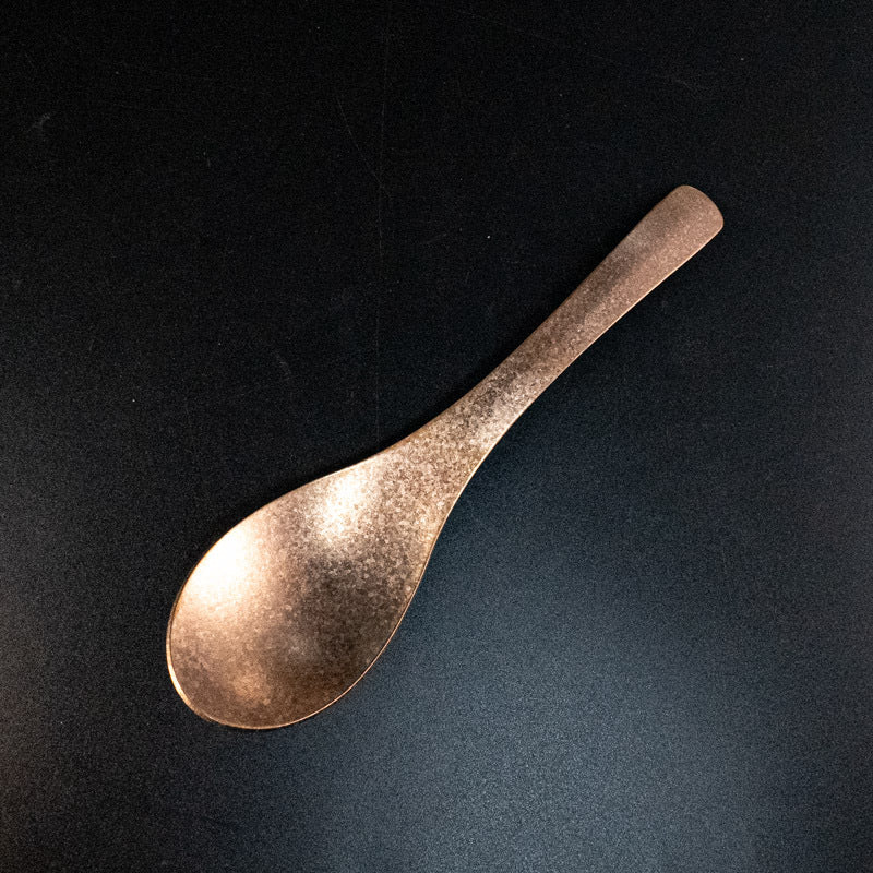 Pure Titanium Spoon Household Uncoated Ice Flower Craft Outdoor Pure Titanium Soup Spoon Hot Pot Wide Spoon High Temperature Coloring Titanium Soup Spoon