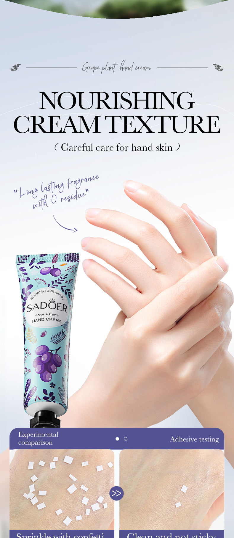 Grape Moisturizing Hand Cream SADOER Autumn and winter anti-chapped moisturizing hand cream cross-border foreign trade wholesale