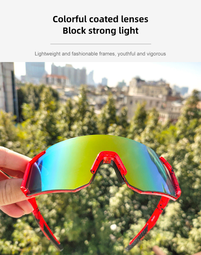 Cycling Goggles Colorful Outdoor Women's European and American One-piece Sunglasses Windproof Skiing Sports Sunscreen Sunglasses Men