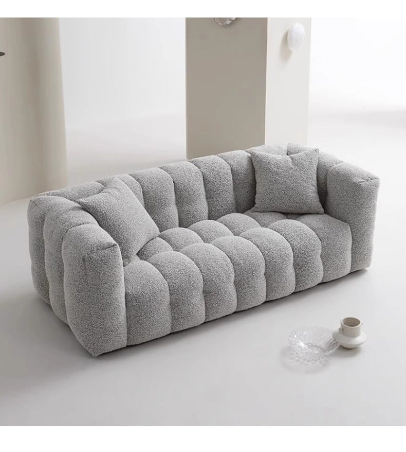 Wabi-Sabi Style Compression Sofa Fabric Sofa Teddy Lamb Wool Cream Series Marshmallow Sofa Shipping and tax not included