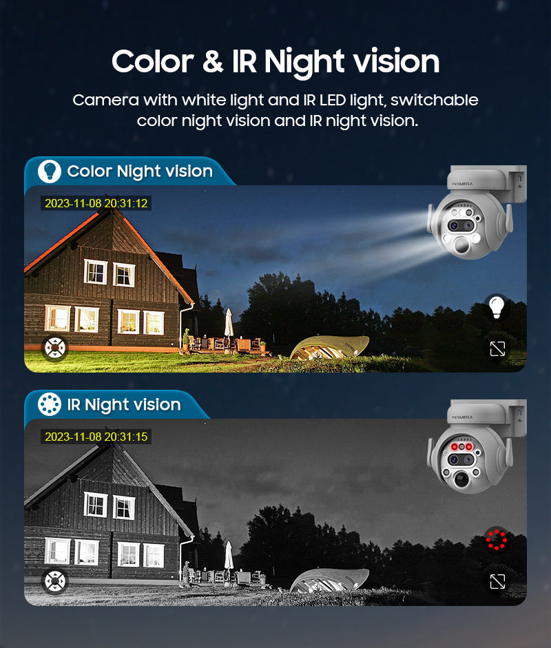 4G Solar Camera Camera6MP High Definition Full Color Camera122x Zoom Outdoor Surveillance Dome Camera
