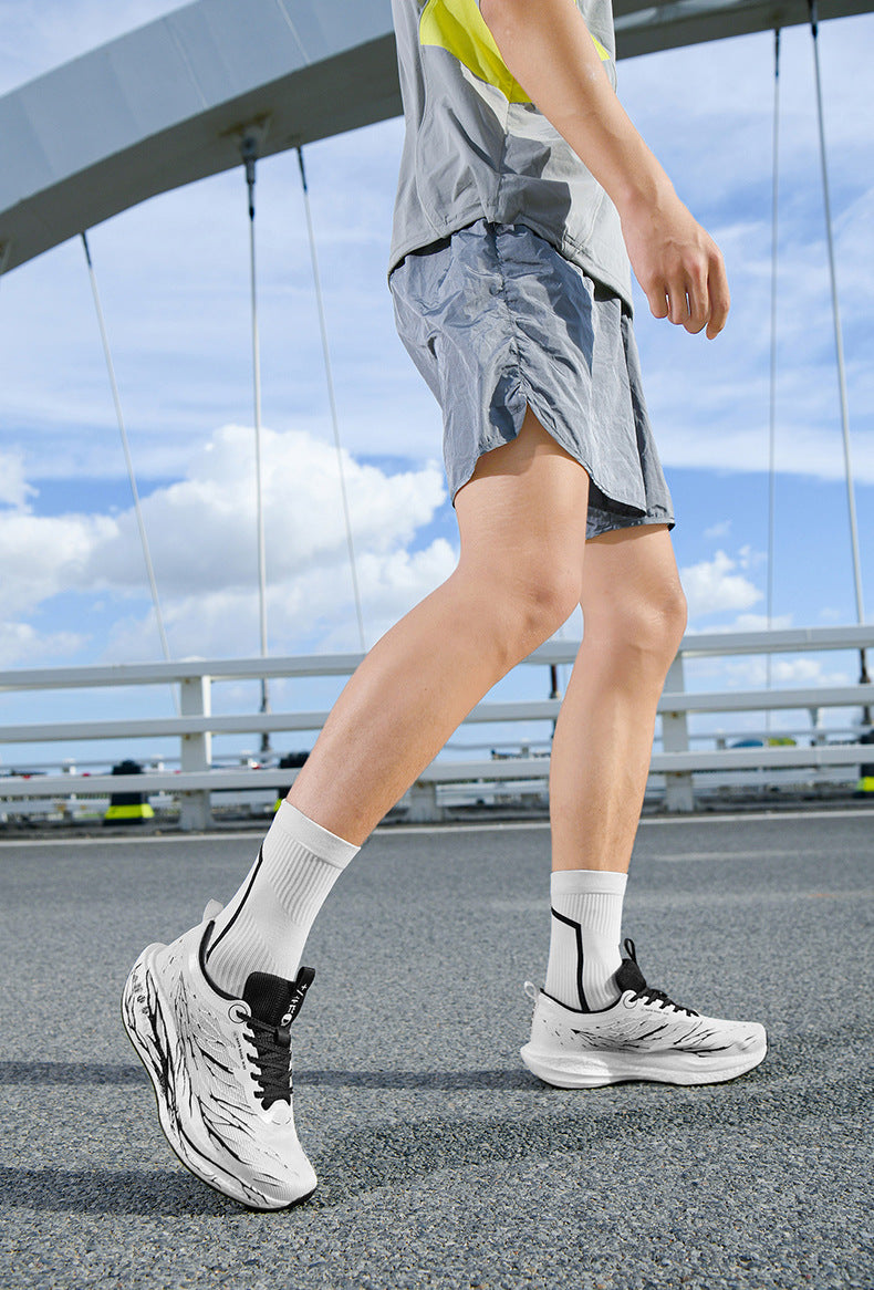 Autumn New Fluorescent Parent-Child Fashion Casual Sports Shoes with Real Carbon Plate High Elasticity Cushioning Outdoor Running Shoes