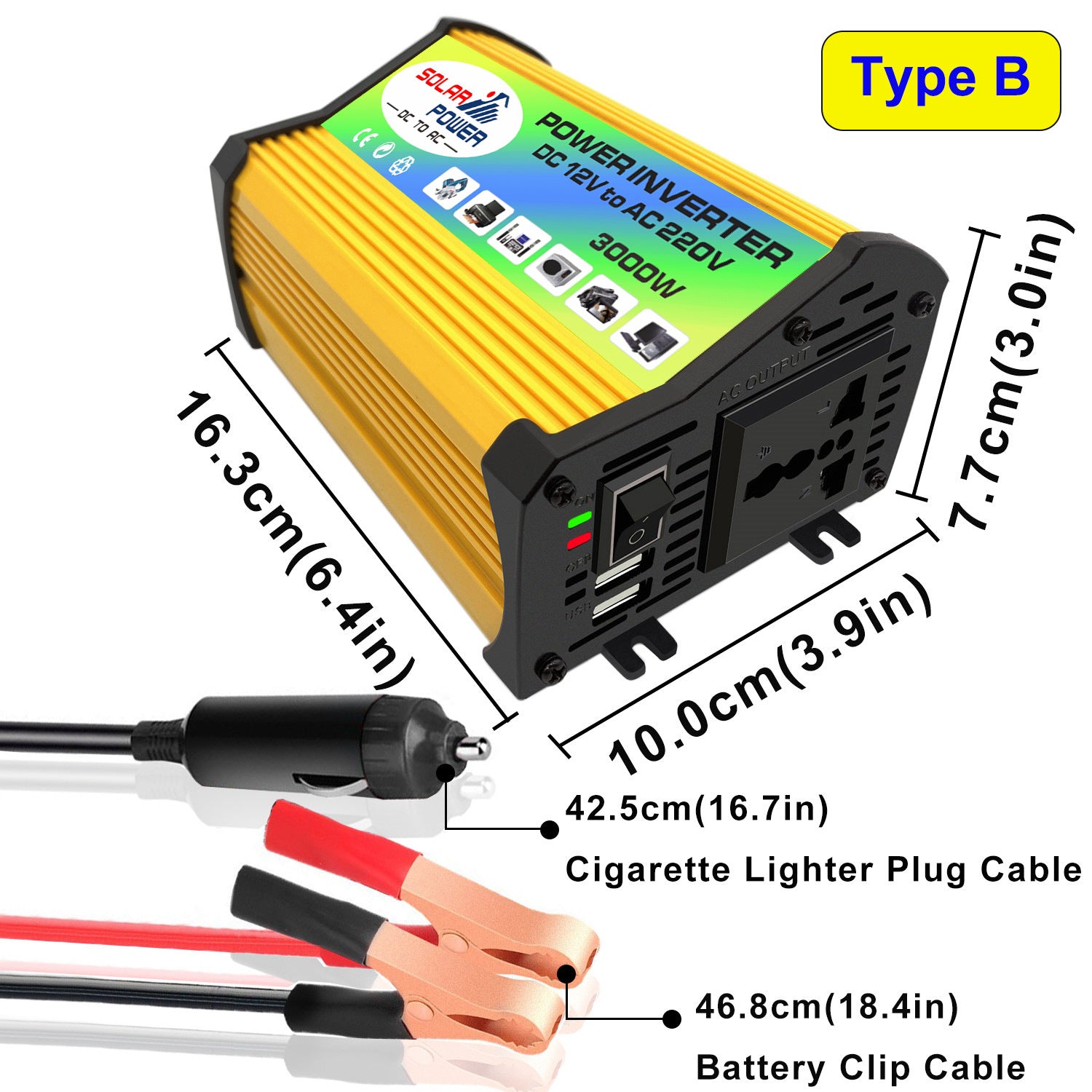 Automobile and Motorcycle Parts Car Converter Car Inverter Car Inverter Power Supply12V Turn110V/220V 300W