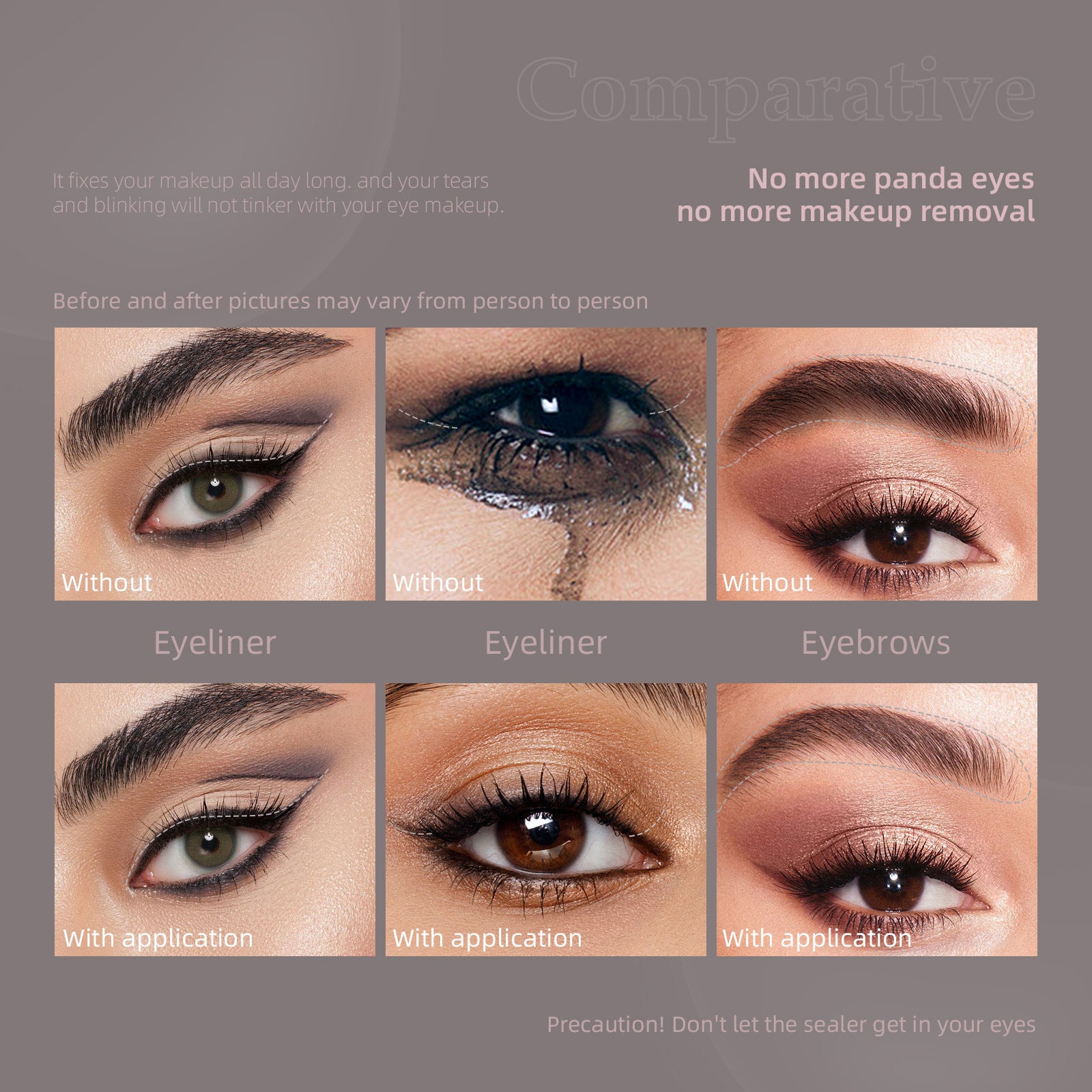 Eyebrow and Eye Makeup Raincoat Eyebrow Eyelash Eyeliner Long-lasting Setting Waterproof Fixing Liquid Transparent Eyebrow Eyelash Raincoat