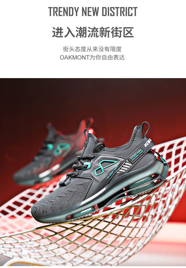 New Double Layer TPU Popcorn Big Sole Cushioning Rebound Sports Shoes Men's Fashion Light Luxury Versatile Casual Trendy Shoes
