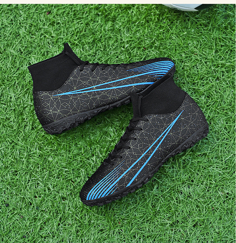 Football shoes high-top training shoes for teenagers, middle and primary school students AG Long Spike Broken Spike Rubber Spike Soccer Shoes