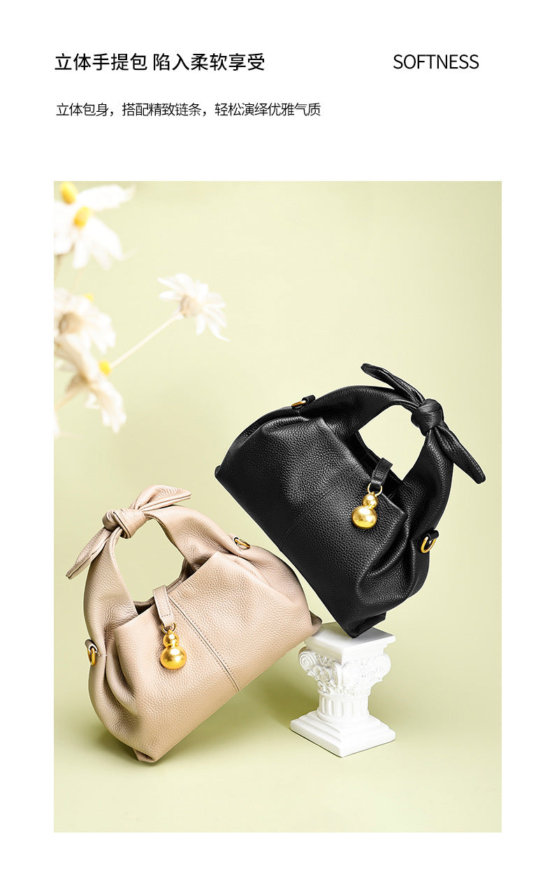 European and American Niche Cloud Dumpling Bag Single Shoulder Crossbody Niche Light Luxury Fashion Design New Single Shoulder Crossbody Genuine Leather Bag