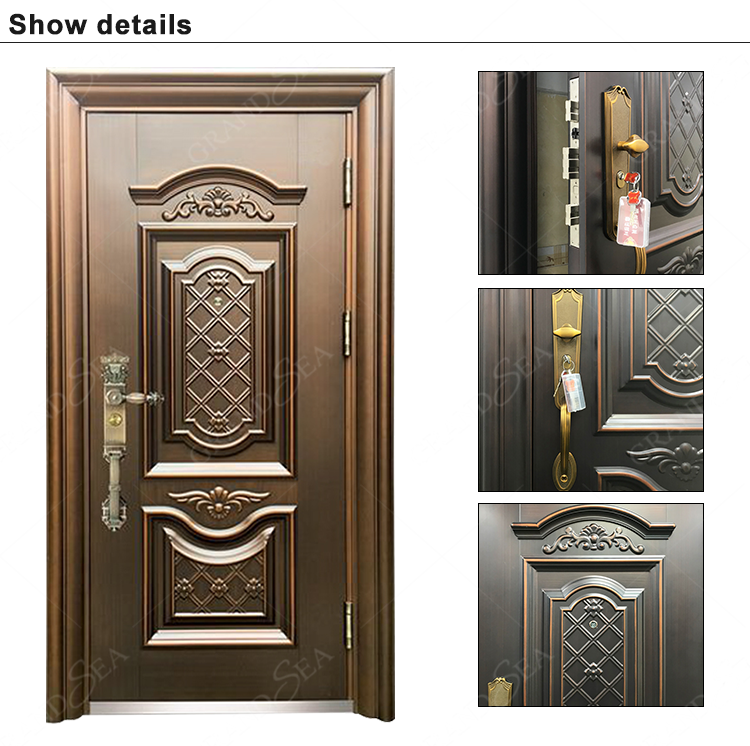 Customized Home Front Exterior Main Entry Steel Security Doors for House
