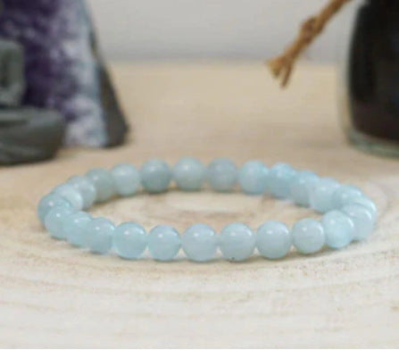 Buddha Pendant Bracelet Natural Stone Beaded Volcanic Stone Black Rutilated Quartz Bracelet8mm Single Loop Elastic Bracelet