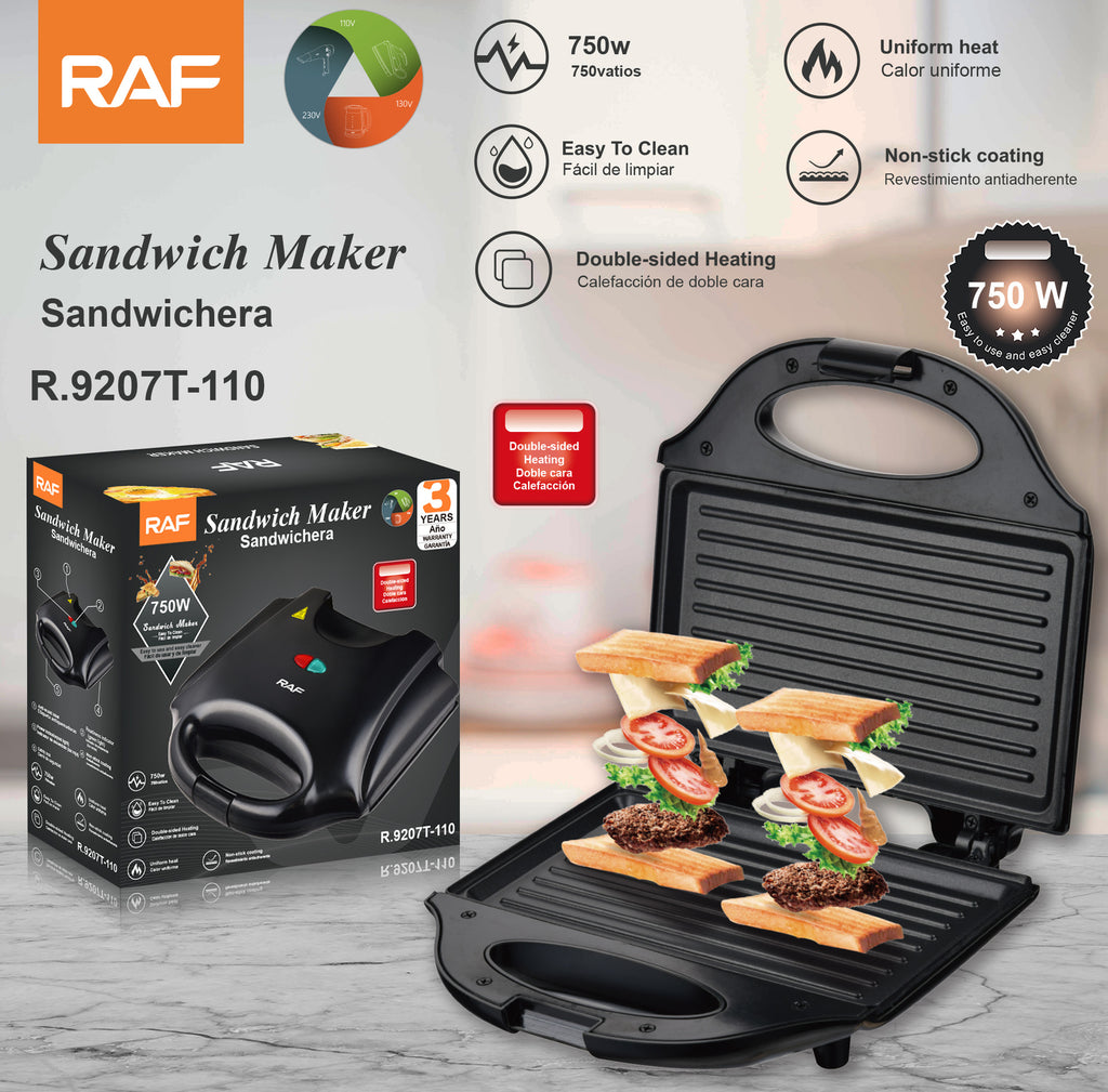 RAF European Standard Sandwich Maker Breakfast Machine Waffle Maker Toaster Multifunctional Light Food Machine Breakfast Machine