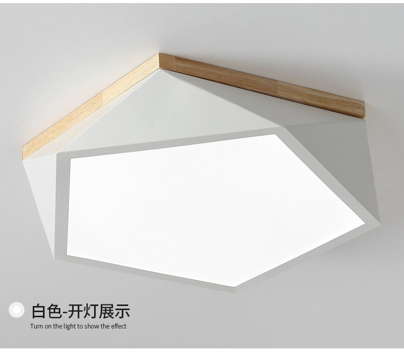 Creative Geometric Ceiling Light led Bedroom Lamp Nordic Creative Boys Girls Children's Room Lamp Iron Art Living Room Lamp