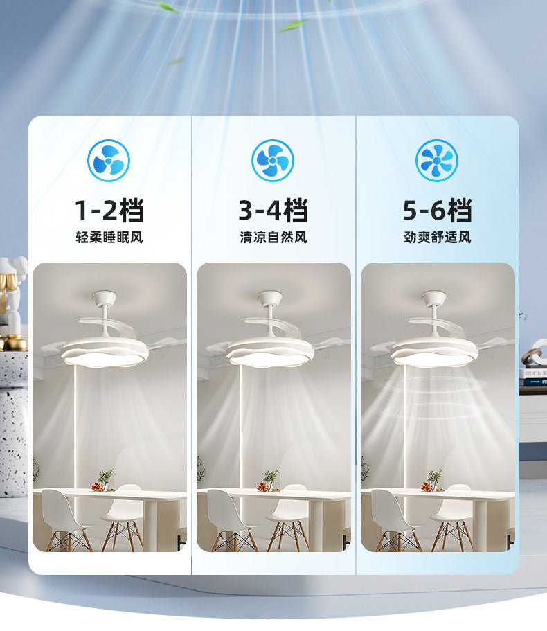 Invisible Fan Lamp Restaurant Chandelier2025New high-end fan light Zhongshan lighting for living room and bedroom ceiling fan light