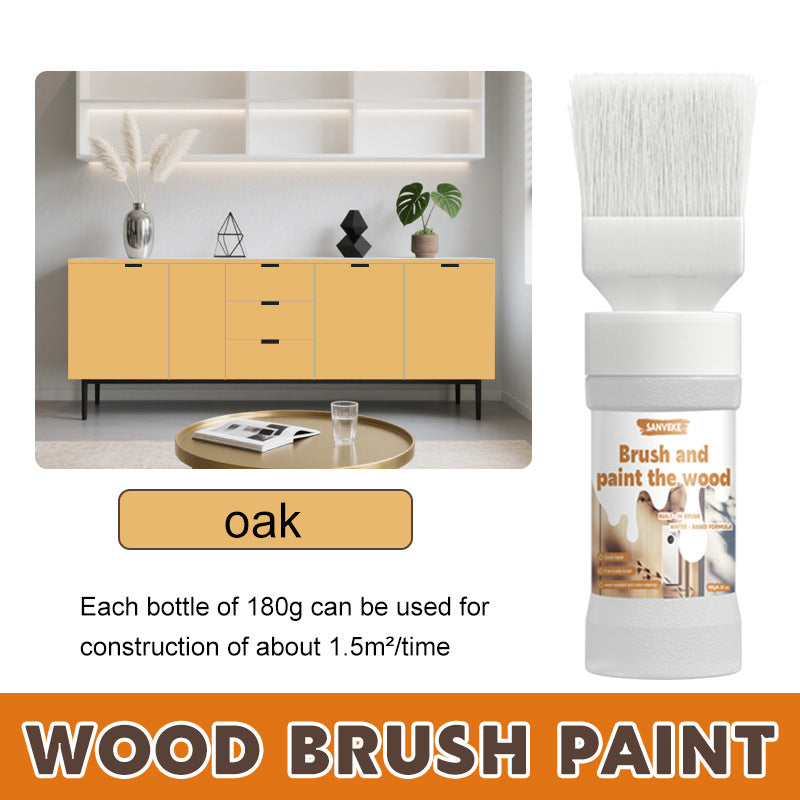 Hot Sale Odorless Water-Based Wood Paint with Brush for Furniture Renovation, Wood Door Color Change, Indoor and Outdoor Universal