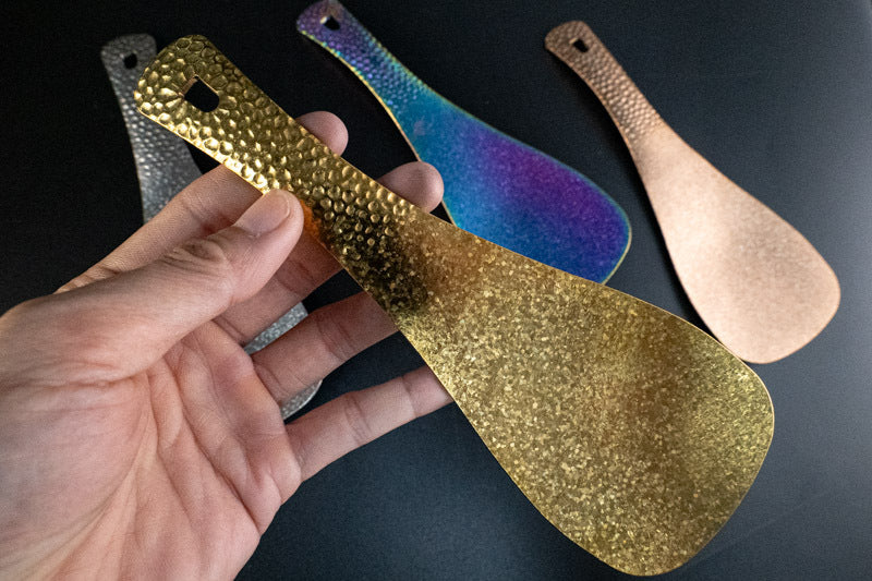 High-end Pure Titanium Rice Spoon Luxury Mildew-proof Rice Shovel Antibacterial Rice Shovel Hammer Pattern Rice Serving Spoon Rice Spoon Kitchen