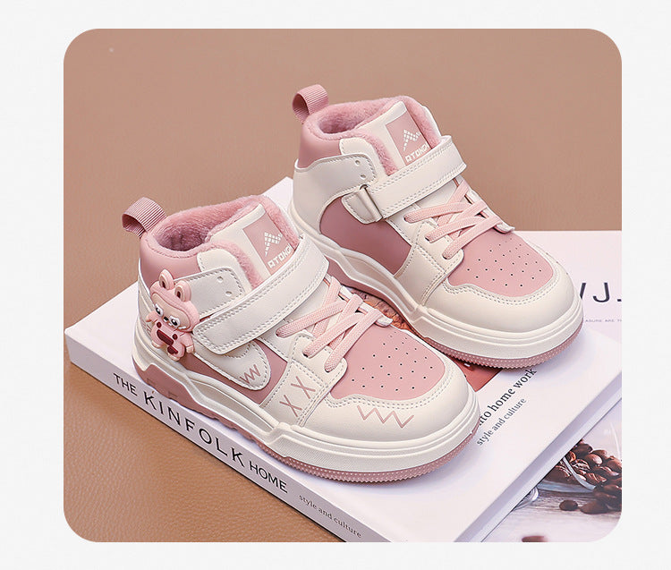 Fashion Doll Labubu Girls' Shoes Princess Shoes2025New Autumn Children's Soft Sole Casual Sports Shoes