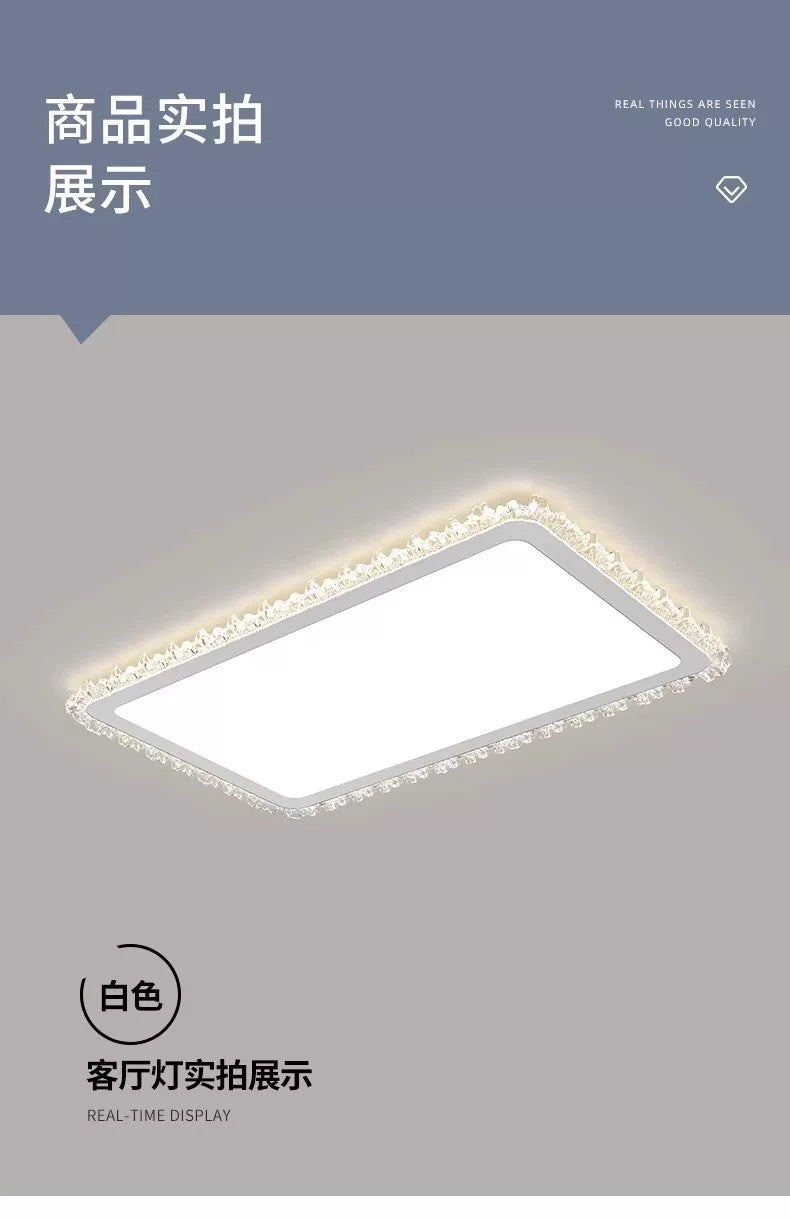 Light Luxury Living Room Ceiling Lamp2025New Year's Crystal Lamp High-end Bedroom Main Lamp Round led Eye Protection Lighting