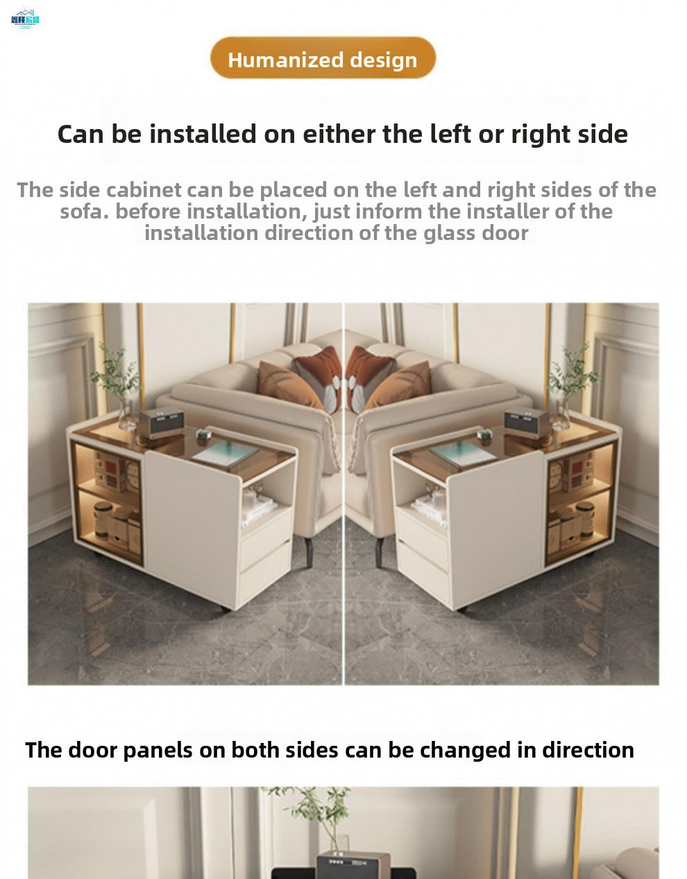 Solid Wood Modern Minimalist Rock Board Sofa Side Cabinet Light Luxury Living Room Home Side Cabinet Corner Table Movable Side Table Coffee Table