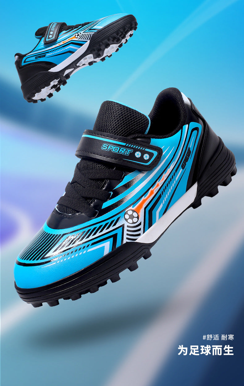 Professional Boys' Lightweight Breathable Training Shoes with Velcro for Primary and Secondary School Students2025Fashion Trendy Short Spike Sneakers