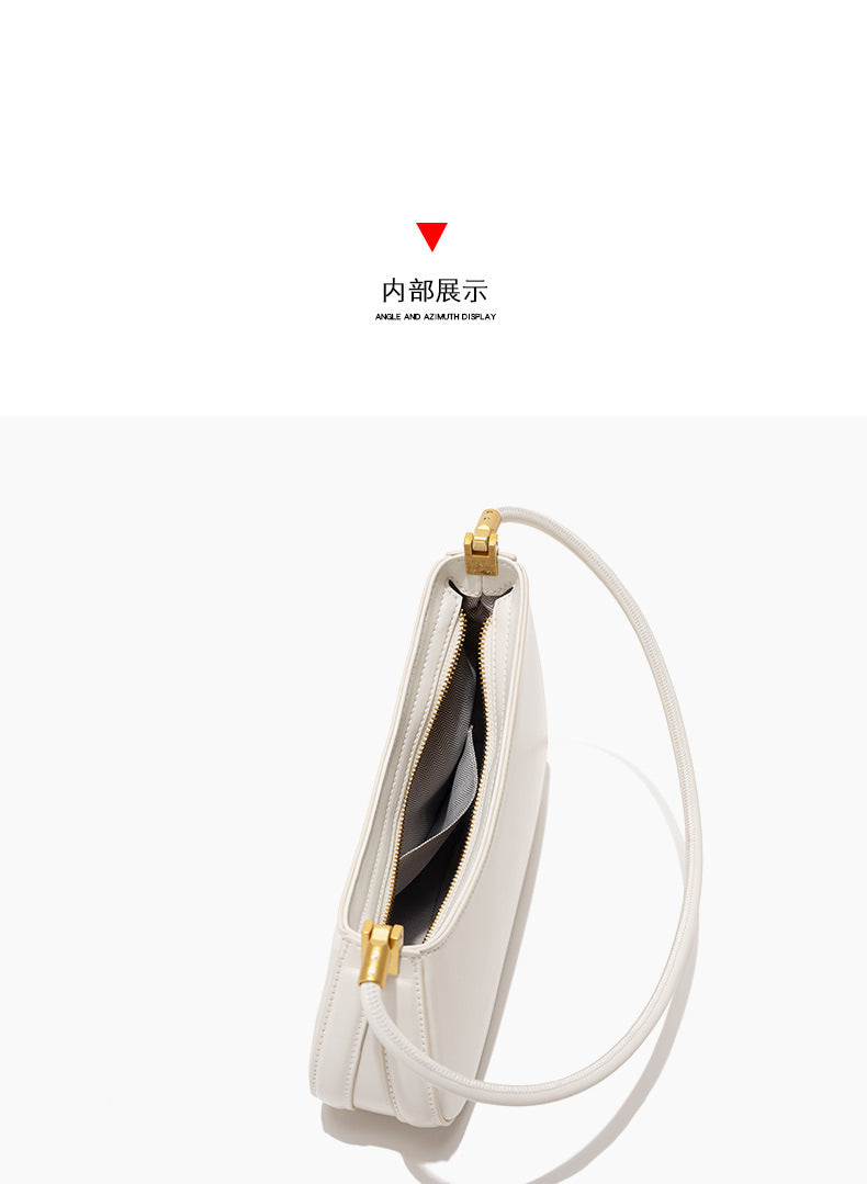 European and American Niche French Retro Underarm Fashion Women's Bag Light Luxury Simple Large Capacity Handbag Women's Single Shoulder Baguette Bag