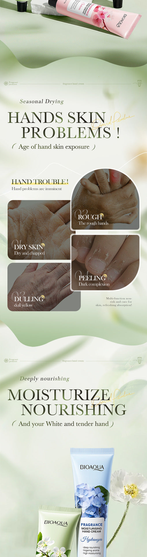 Full English Fragrance Moisturizing Hand Cream Set BIOAOUA Autumn and winter moisturizing hand cream  foreign trade wholesale