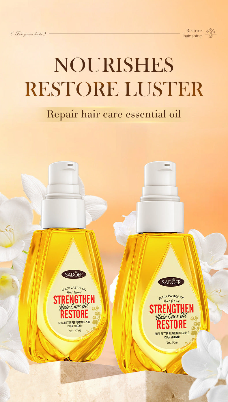 Black Castor Oil Hair Care Essential Oil SADOER Moisturizing and Smooth Hair Conditioner Cross-Border Wholesale