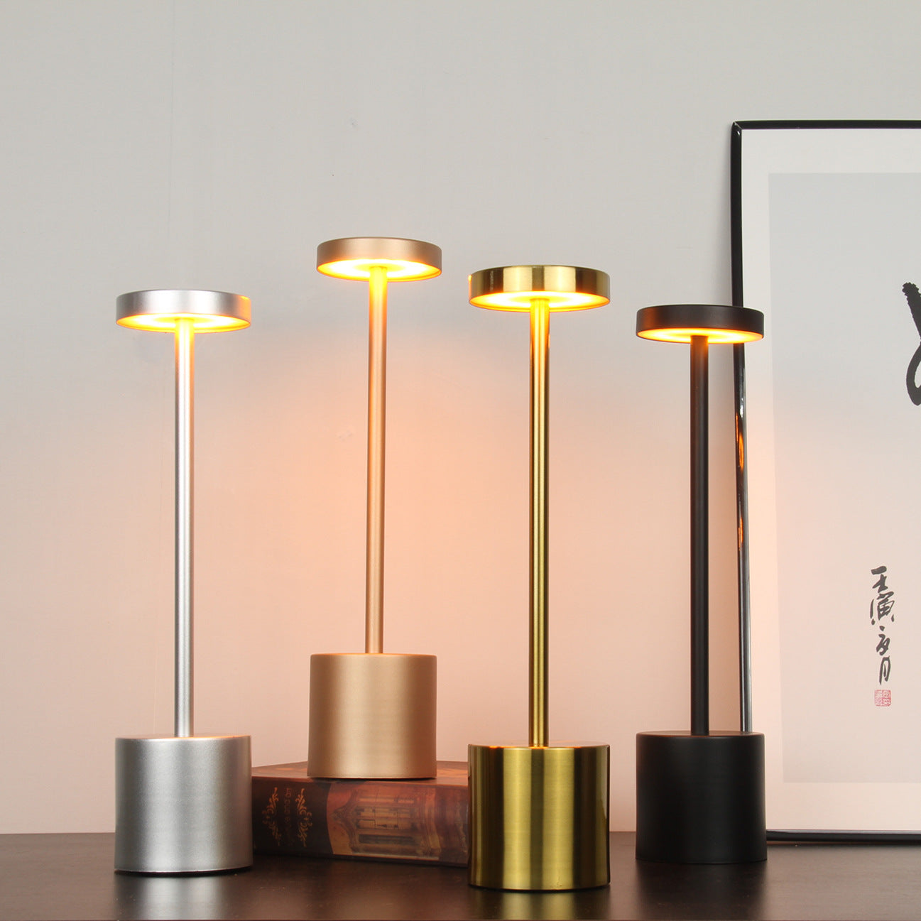 I-Shaped Desk Lamp Rechargeable Night Light Bedroom High-End Atmosphere Lamp Bar Table Lamp Touch Rechargeable Desk Lamp