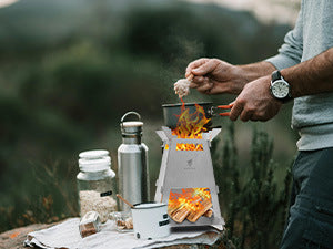 Outdoor Firewood Stove Portable Rocket Stove Foldable Firewood Stove Camping Picnic Barbecue Stove Picnic Heating Stove