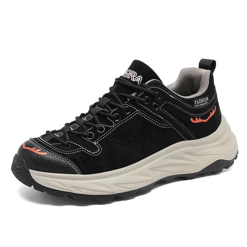 New Thick-Soled Height-Increasing Hong Kong Style Dad Shoes Trendy Retro Outdoor Non-Slip Hiking Shoes Sports Casual Shoes Men's Shoes