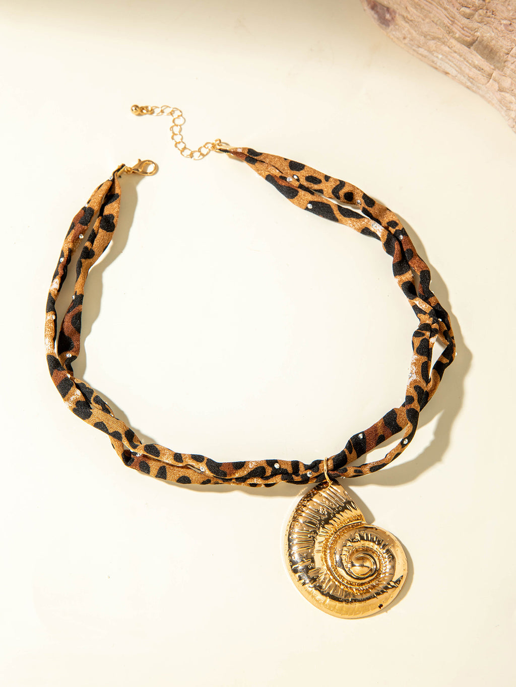 European and American Style Ocean-themed Cross Conch Starfish Pendant Leopard Print Exaggerated Necklace Collarbone Chain Jewelry