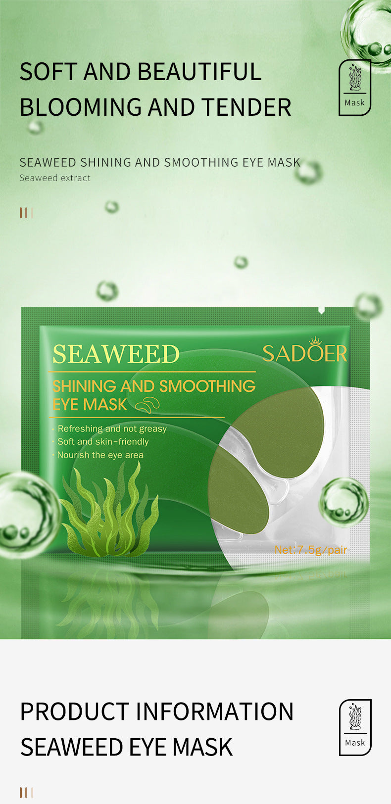 Eye Mask SADOER Caviar Eye Mask Pack Moisture replenishment Cross-border Foreign Trade Skincare Wholesale