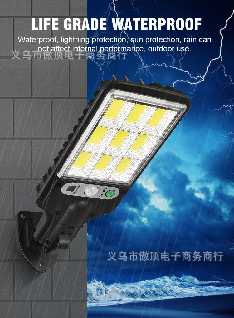 Outdoor Solar Street Light New Human Body Sensing Garden Light with Remote Control LED Wall Lamp Waterproof Garden Light
