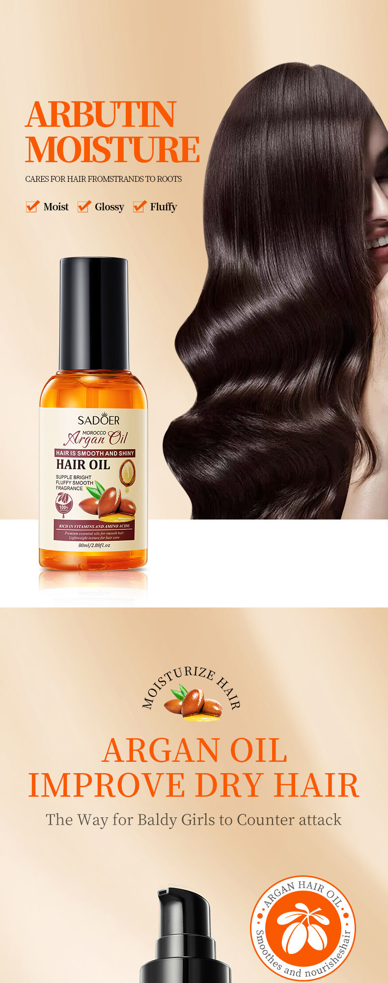 Full English Nut Oil Hair Care Essential Oil80mlSADOER Smooth and Frizz-Reducing Conditioner  Wholesale