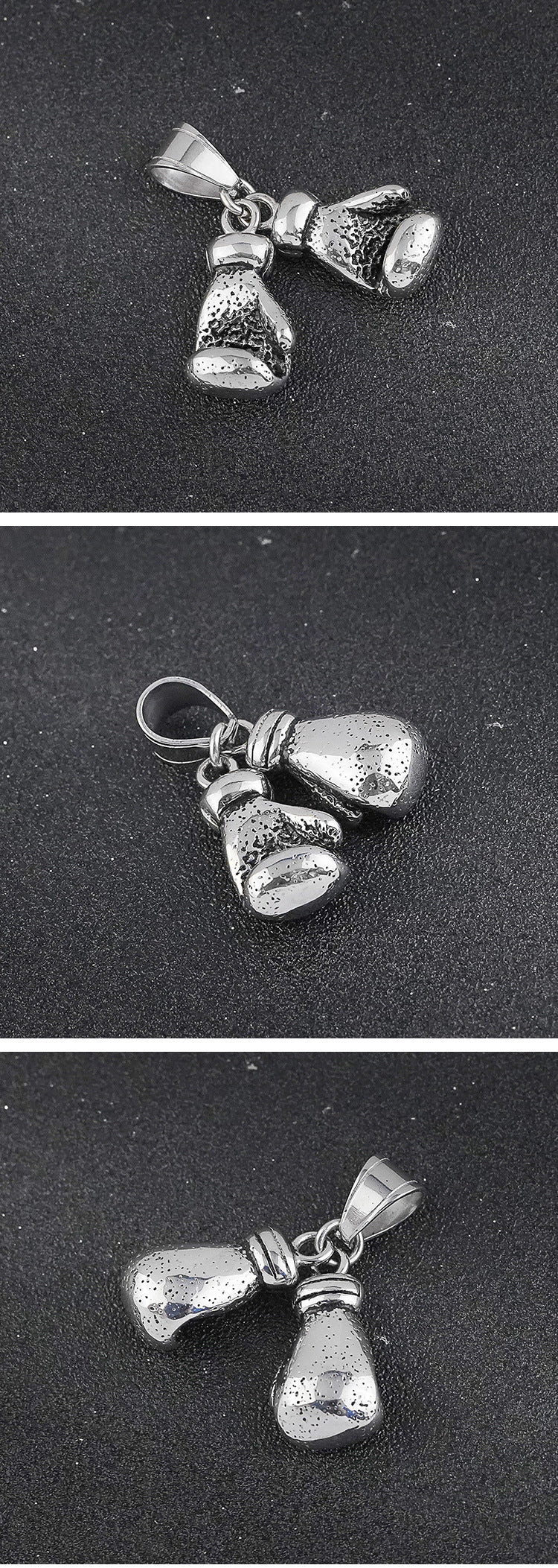 European and American Titanium Steel Boxing Gloves Pendant Personality Punk Retro Trendy Men's Boxer Stainless Steel Pendant Direct Supply from Manufacturer