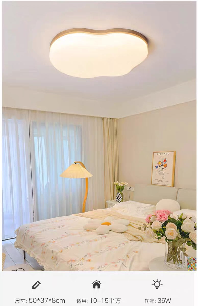 Natural Wood Cream Style Living Room Lamp2025New Stylish Internet Celebrity Cloud Full Spectrum Eye Protection Ceiling Light Zhongshan Lighting