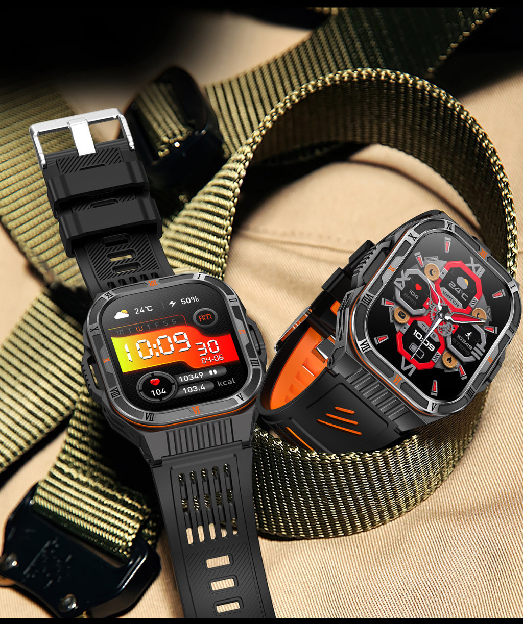 HT38Smart Watch Bluetooth Call Heart Rate Pedometer Sleep Flashlight Deep Waterproof Large Battery Three-Proof Sports