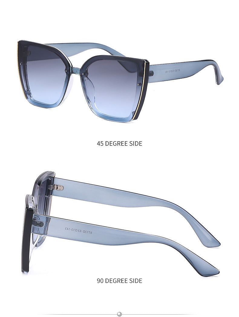 Internet Celebrity Cat Eye Large Frame Sunglasses for Women Fashion Trend UV Protection Sunglasses Korean Style Glasses sunglasses