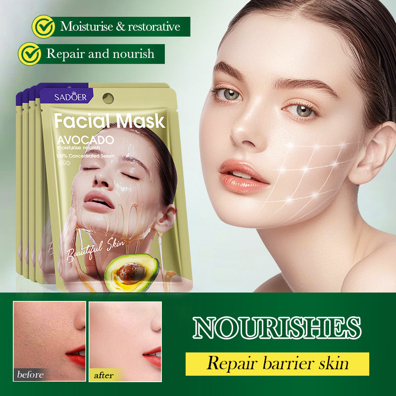 Honey Avocado Nourishing Mask SADOER Moisturizing and Hydrating Face Mask Cross-Border Wholesale