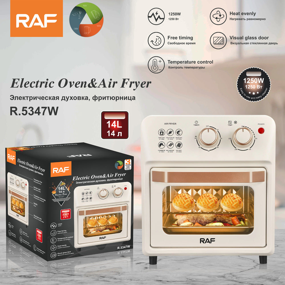 RAF Electric Oven EU Standard14L Multifunctional Household Air Fryer Fully Automatic Intelligent Oven Fryer Visual Baking