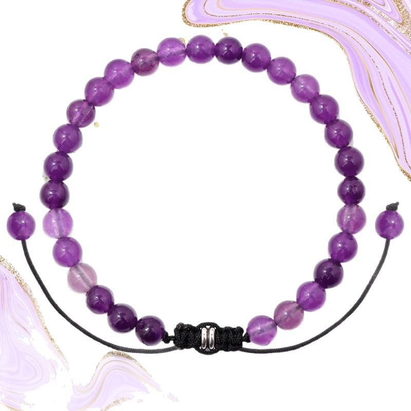 Natural Stone Crystal Beaded Bracelet4/6/8mm Chalcedony Turquoise Stretch Bracelet Lapis Tiger Eye Braided Bracelet