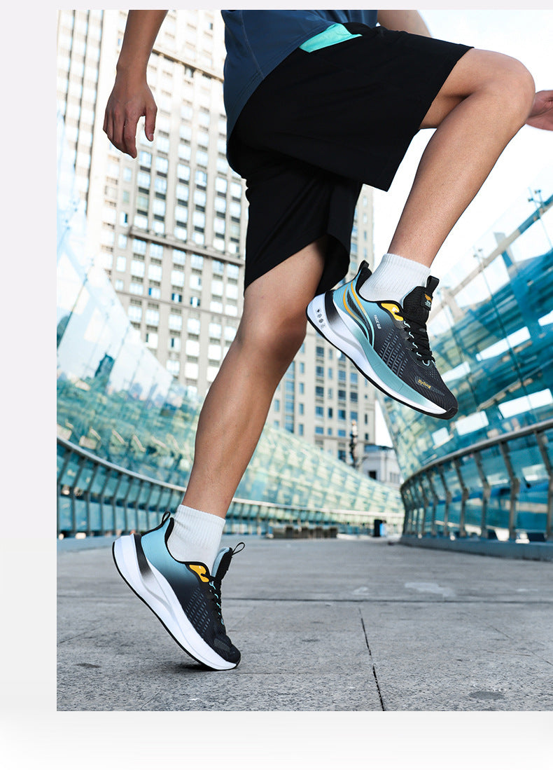 Large Size Summer Jacquard Mesh Breathable Youth Shock Absorption Sports Shoes Student Outdoor Racing Running Shoes