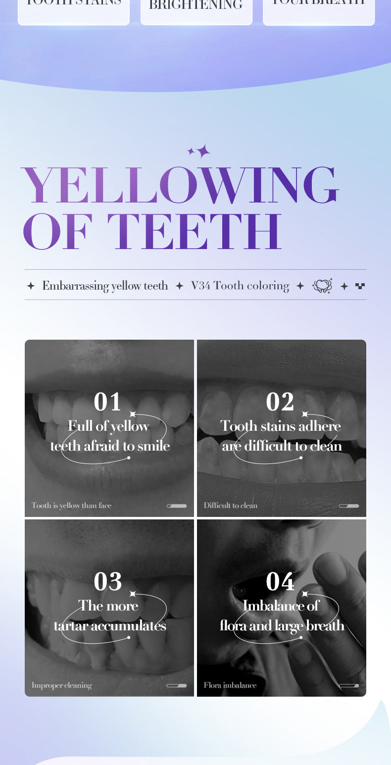 V34Whitening Foam Toothpaste SADOER Clean Teeth Clean Mousse Cross-Border Foreign Trade Wholesale