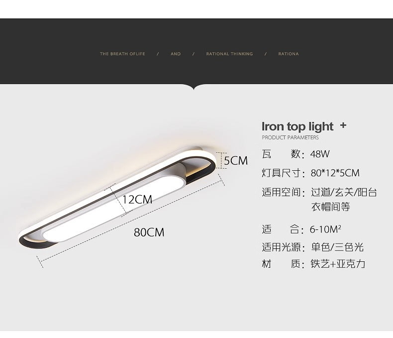 Simple and Modern led Ceiling Light Strip Shape Lamp for Training Room Classroom Gym Car Beauty Lighting Fixture