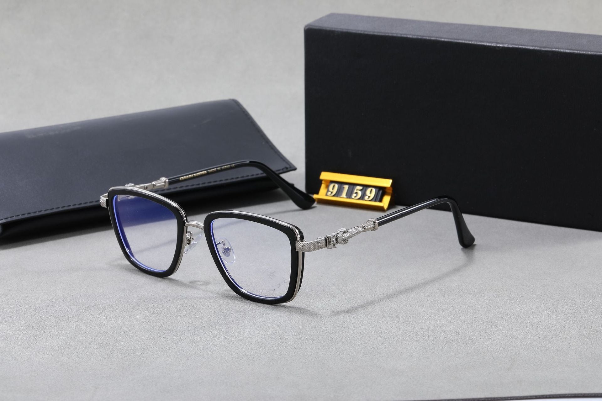 2024New Style Non-Prescription Glasses Fashionable Versatile Enhance Temperament Simple Yet High-End European and American Style9159