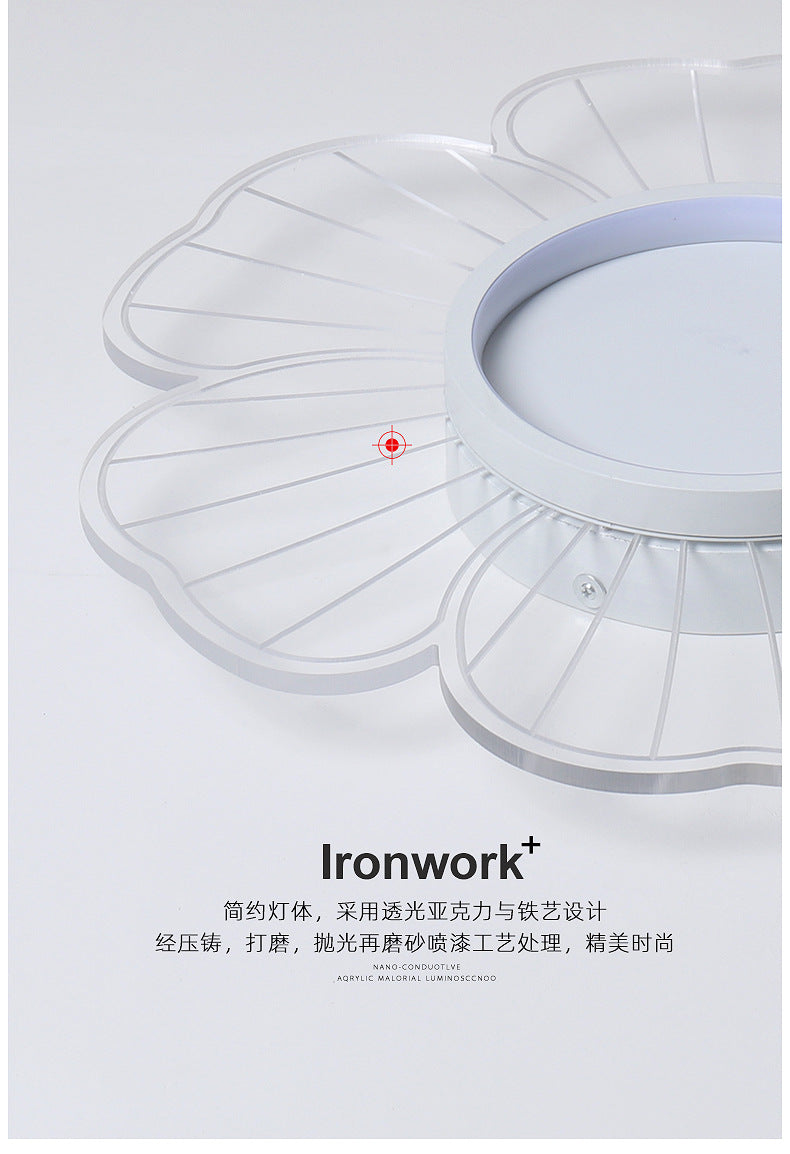 Nordic Flower Bedroom Light Ceiling Lamp Modern Simple Ultra-thin Round Lamp Creative Internet Celebrity Personality Lighting