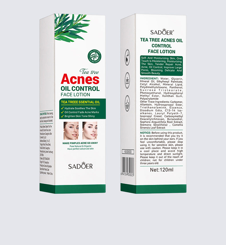 Full English Tea Tree Skincare Set SADOER Cleansing, moisturizing, hydrating five-piece set for  foreign trade wholesale